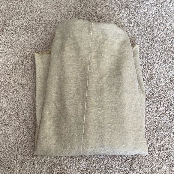 Adam Lippes- Gold Metallic Linen and Silk Cardigan Sweater - Picture 7 of 11